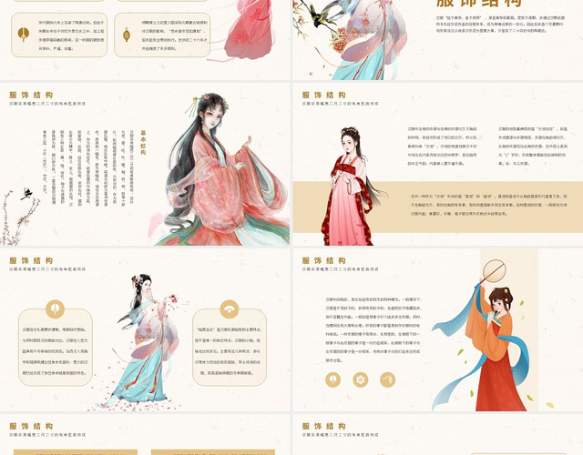 传统汉服文化简介ppt模板