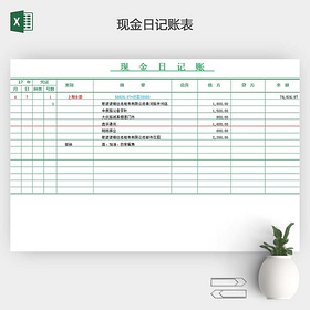 出纳现金日记账表excel模板