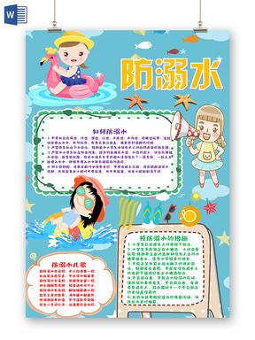 与炫彩卡通夏季防溺水安全手抄报word相关的ppt
