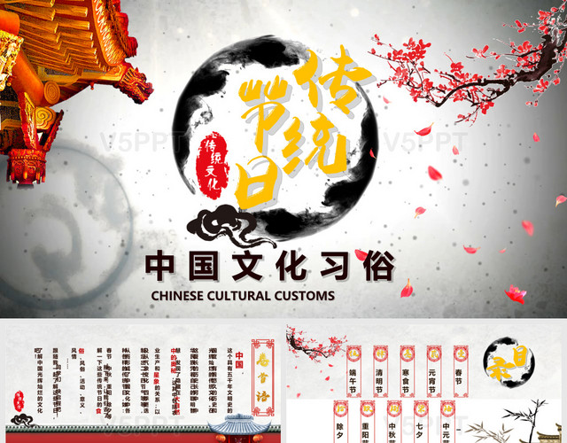 中国文化之传统节日详细介绍主题班会PPT模板
